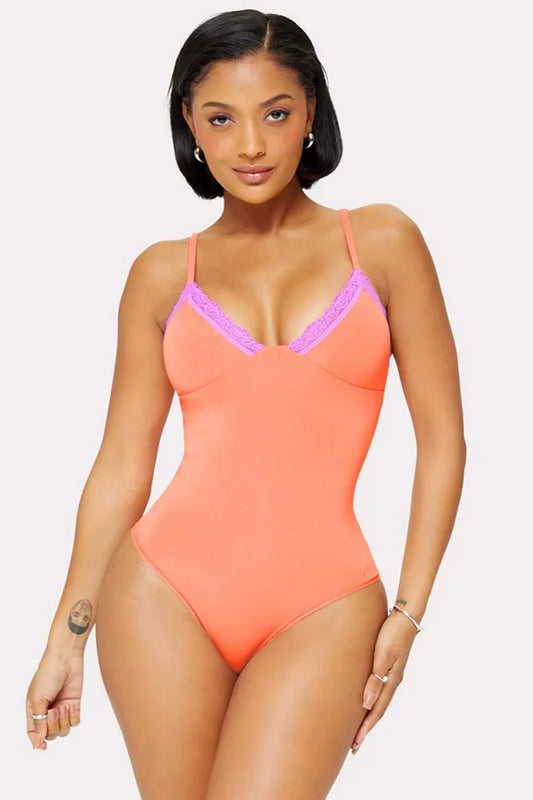 Smoothed Reality Lace Brief Bodysuit