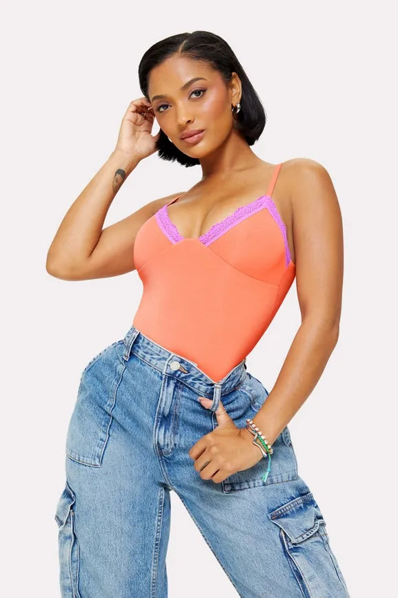 Smoothed Reality Lace Brief Bodysuit