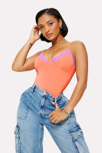 Smoothed Reality Lace Brief Bodysuit