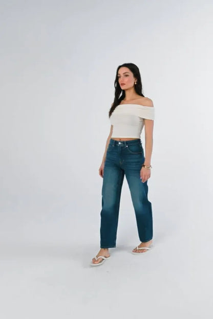 High Rise Barrel Jean