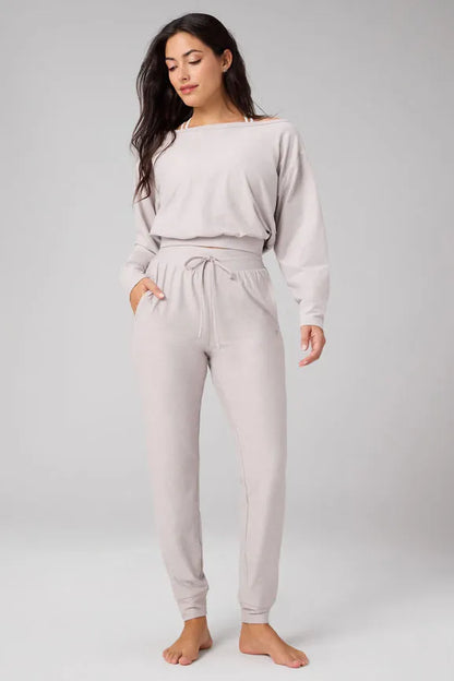 Cloud Jersey Off-Shoulder Sweatshirt