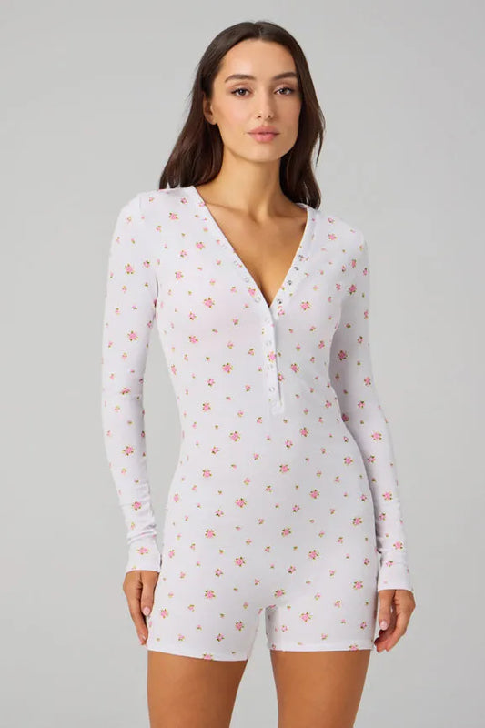 Soft Rib Henley Onesie