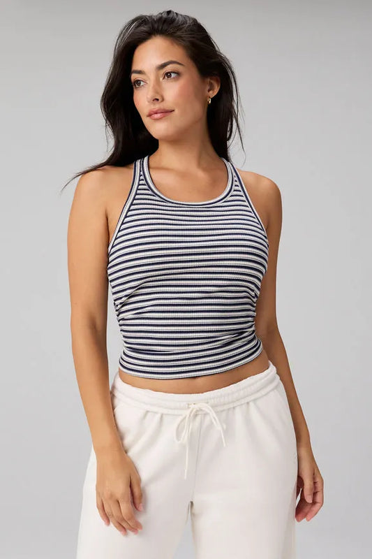 Modal Rib High Neck Built-In Bra Tank
