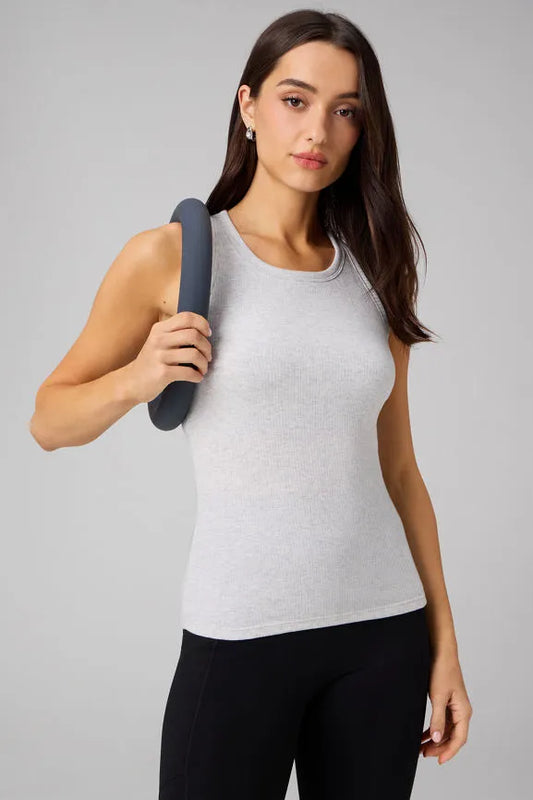 Modal Rib High Neck Built-In Bra Tank