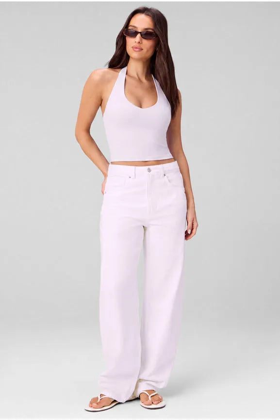 Modal Rib Built-In Bra Halter Top